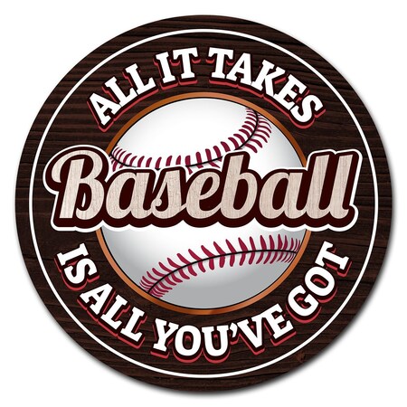 Signmission Baseball Circle Corrugated Plastic Sign C-12-CIR-Baseball